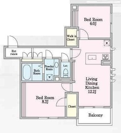 クレスティーク都立大 302 間取り図