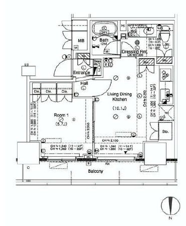 品川タワーフェイス 13階 間取り図