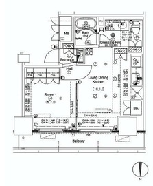 品川タワーフェイス 13階 間取り図