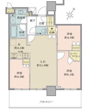 ブリリア有明シティタワー 19階 間取り図