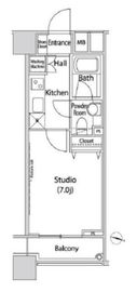 ファーストリアルタワー新宿 1303 間取り図