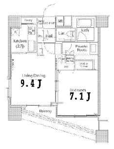 ファーストリアルタワー新宿 2104 間取り図