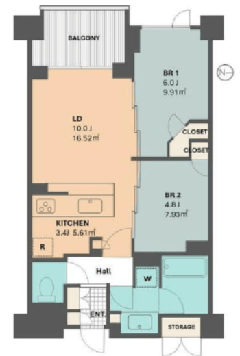 プレミアスイート外苑の杜 3階 間取り図
