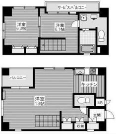 チェスターハウス猿楽町 401 間取り図