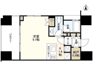 クオリア神南フラッツ 7階 間取り図