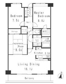 アレンツ南麻布 202 間取り図