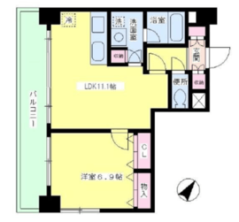 ブロッサムツクダ 702 間取り図