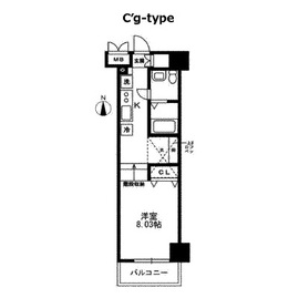 レジディア上野御徒町 804 間取り図