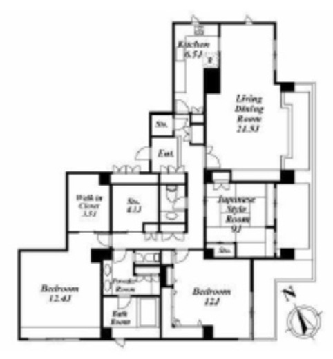 北青山パークマンション 4階 間取り図