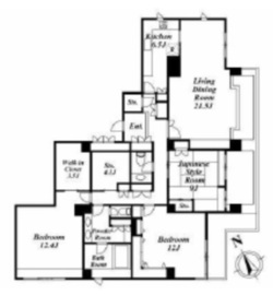 北青山パークマンション 4階 間取り図