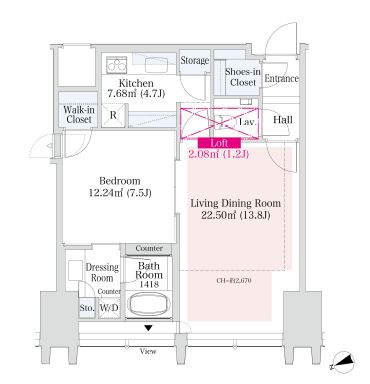 ラ・トゥール新宿グランド 3704 間取り図
