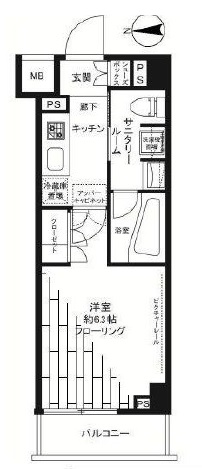 ステージグランデ大森アジールコート 8階 間取り図