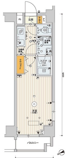 スカイコートパレス芝浦 4階 間取り図
