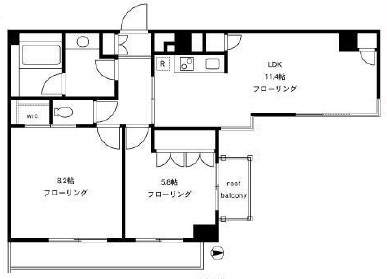 四谷デュープレックスD-R 5階 間取り図