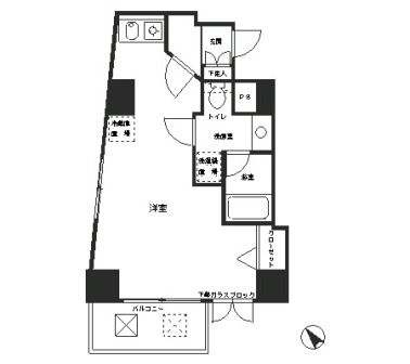 レジディア恵比寿 502 間取り図