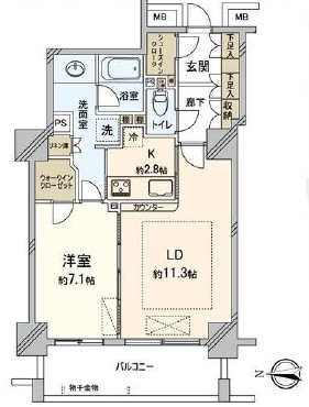 キャナルワーフタワーズウエストタワー 11階 間取り図