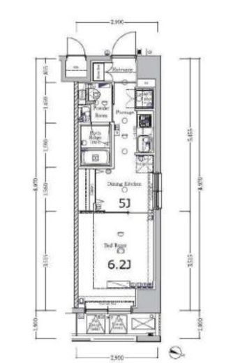 XEBEC人形町エグゼ 5階 間取り図