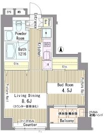 パークアクシス新御徒町 1101 間取り図