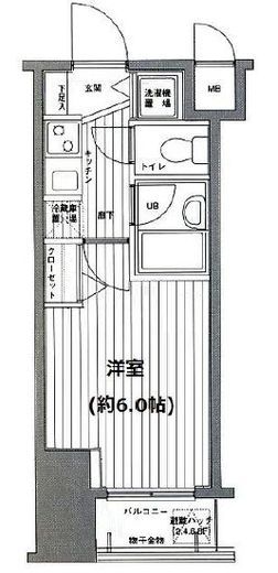 グランド・ガーラ麻布十番 8階 間取り図