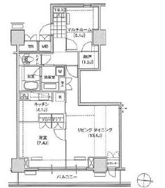 ブリリアイスト東雲キャナルコート 1124 間取り図