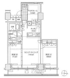 ブリリアイスト東雲キャナルコート 327 間取り図