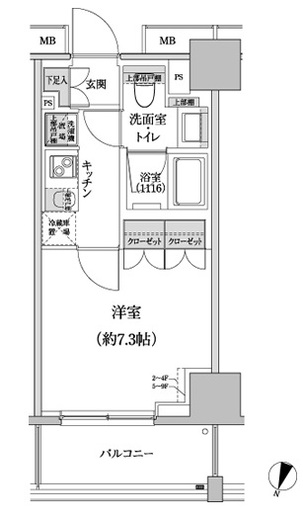 パークハビオ渋谷本町レジデンス 403 間取り図