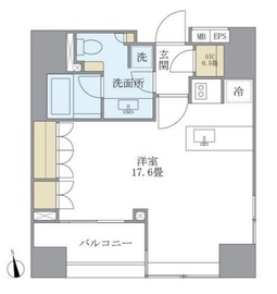 アパートメンツタワー麻布十番 404 間取り図