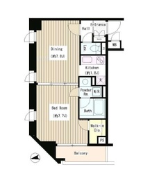 シティカレント大手町 601 間取り図