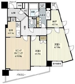イトーピア広尾ヒルズクローチェ 2階 間取り図