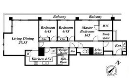 有栖川パークマンション 3F1 間取り図