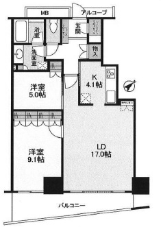 キャピタルマークタワー 36階 間取り図