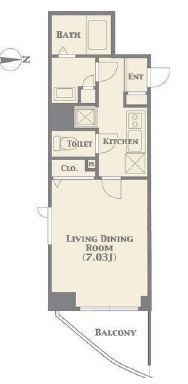 プロシード都立大学2 401 間取り図