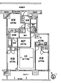 プラウドタワー東雲キャナルコート 27階 間取り図