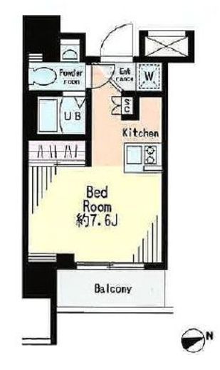 レジディア市谷薬王寺 404 間取り図