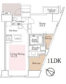 シティハウス市谷薬王寺 4階 間取り図