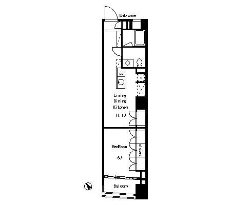 BPRレジデンス渋谷 1109 間取り図