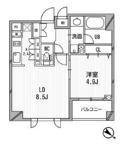 クリオ渋谷ラ・モード 307 間取り図