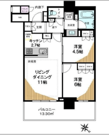 ブリリア有明シティタワー 6階 間取り図