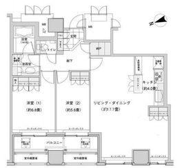 ウエストパークタワー池袋 2803 間取り図