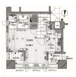 クオリア広尾 8階 間取り図