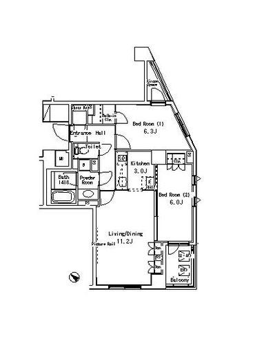 パークアクシス六本木檜町公園 302 間取り図