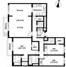 代々木テラスアパートメント 403 間取り図