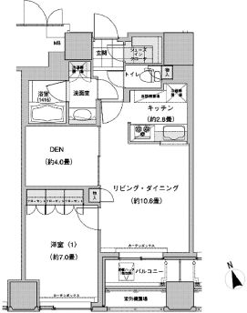ウエストパークタワー池袋 1308 間取り図