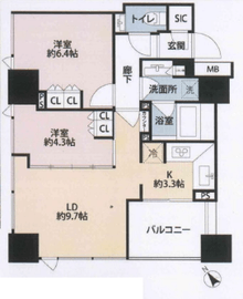 シティタワー池袋ウエストゲート 29階 間取り図