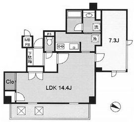 ラポール高輪 4階 間取り図