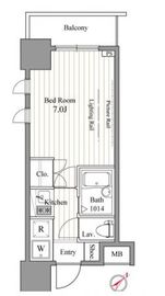 レジディア東銀座 605 間取り図