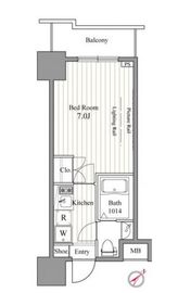 レジディア東銀座 707 間取り図