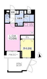 ミア高輪 1B 間取り図