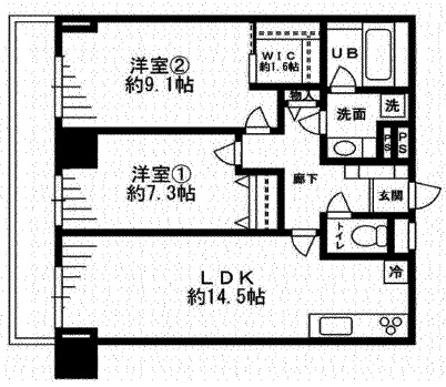 レジディア目白 308 間取り図