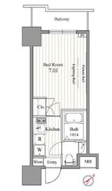 レジディア東銀座 508 間取り図